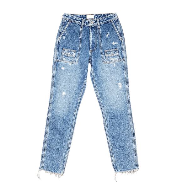 Boyish The Cole Jeans High Rise Raw Hem Tapered Leg Size 26 - Picture 1 of 11